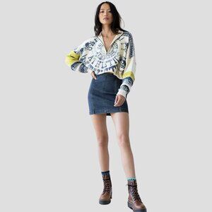 Free People Modern Femme Denim Stretch Mini Skirt, Size 4